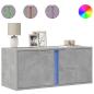 Preview: TV-Wandschrank mit LED-Beleuchtung Betongrau 80x31x35 cm