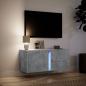 Preview: TV-Wandschrank mit LED-Beleuchtung Betongrau 80x31x35 cm