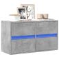 Preview: ARDEBO.de - TV-Wandschrank mit LED-Beleuchtung Betongrau 80x31x45 cm