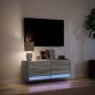 Preview: TV-Wandschrank mit LED-Beleuchtung Grau Sonoma 100x31x35 cm