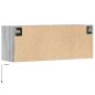 Preview: TV-Wandschrank mit LED-Beleuchtung Grau Sonoma 100x31x35 cm
