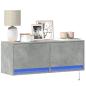 Preview: ARDEBO.de - TV-Wandschrank mit LED-Beleuchtung Betongrau 100x31x35 cm