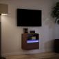 Preview: TV-Wandschrank mit LED-Beleuchtung Eichen-Optik 41x31x45 cm