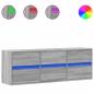 Preview: TV-Wandschrank mit LED-Beleuchtung Grau Sonoma 130x31x45 cm