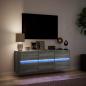 Preview: TV-Wandschrank mit LED-Beleuchtung Grau Sonoma 130x31x45 cm