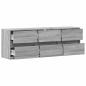 Preview: TV-Wandschrank mit LED-Beleuchtung Grau Sonoma 130x31x45 cm