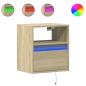 Preview: Wand-Nachttische mit LED-Leuchten 2 Stk. Sonoma-Eiche