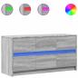 Preview: TV-Schrank mit LED-Beleuchtung Grau Sonoma 100x34x50 cm
