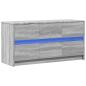 Preview: TV-Schrank mit LED-Beleuchtung Grau Sonoma 100x34x50 cm