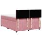 Preview: ARDEBO.de - Boxspringbett mit Matratze Rosa 160x200 cm Samt