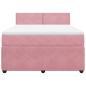 Preview: Boxspringbett mit Matratze Rosa 160x200 cm Samt