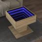 Preview: ARDEBO.de - LED-Couchtisch Sonoma Eiche 50x50x45 cm Holzwerkstoff