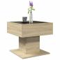Preview: LED-Couchtisch Sonoma Eiche 50x50x45 cm Holzwerkstoff