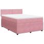 Preview: Boxspringbett mit Matratze Rosa 160x200 cm Samt