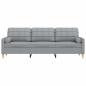 Preview: Sofa 3-Sitzer mit Zierkissen Hellgrau 210 cm Stoff