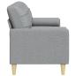Preview: Sofa 3-Sitzer mit Zierkissen Hellgrau 210 cm Stoff