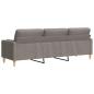 Preview: Sofa 3-Sitzer mit Zierkissen Taupe 210 cm Stoff