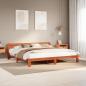 Preview: ARDEBO.de - Massivholzbett ohne Matratze Wachsbraun 180x200 Kiefernholz