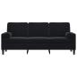 Preview: 3-Sitzer-Sofa mit Zierkissen Schwarz 180 cm Samt