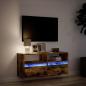 Preview: TV-Wandschrank mit LED-Beleuchtung Räuchereiche 100x31x45 cm