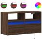 Preview: ARDEBO.de - TV-Wandschrank mit LED-Beleuchtung Braun Eiche-Optik 80x31x45cm