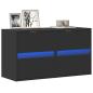 Preview: ARDEBO.de - TV-Wandschränke mit LED-Beleuchtung 2 Stk. Schwarz 41x31x45 cm
