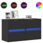 Preview: TV-Wandschränke mit LED-Beleuchtung 2 Stk. Schwarz 41x31x45 cm