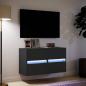Preview: TV-Wandschränke mit LED-Beleuchtung 2 Stk. Schwarz 41x31x45 cm