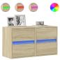 Preview: TV-Wandschränke mit LED-Beleuchtung 2 Stk. Sonoma 41x31x45 cm