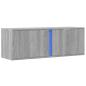 Preview: TV-Wandschrank mit LED-Beleuchtung Grau Sonoma 100x31x35 cm