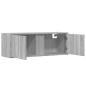 Preview: TV-Wandschrank mit LED-Beleuchtung Grau Sonoma 100x31x35 cm