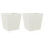 Preview: Pflanzkübel 2 Stk. Weiß 40x40x40 cm Stahl
