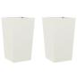 Preview: Pflanzkübel 2 Stk. Weiß 45x45x75 cm Stahl
