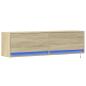 Preview: TV-Wandschrank mit LED-Beleuchtung Sonoma-Eiche 140x31x38 cm