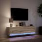 Preview: TV-Wandschrank mit LED-Beleuchtung Sonoma-Eiche 140x31x38 cm