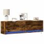 Preview: ARDEBO.de - TV-Wandschrank mit LED-Beleuchtung Räuchereiche 140x31x38 cm