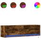 Preview: TV-Wandschrank mit LED-Beleuchtung Räuchereiche 140x31x38 cm