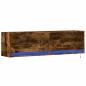 Preview: TV-Wandschrank mit LED-Beleuchtung Räuchereiche 140x31x38 cm