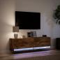Preview: TV-Wandschrank mit LED-Beleuchtung Räuchereiche 140x31x38 cm
