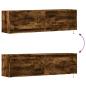 Preview: TV-Wandschrank mit LED-Beleuchtung Räuchereiche 140x31x38 cm