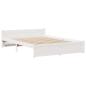 Preview: Massivholzbett mit Regal ohne Matratze Weiß 140x200 cm Kiefer