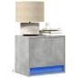 Preview: ARDEBO.de - Wand-Nachttische mit LED-Leuchten 2 Stk. Betongrau