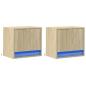 Preview: Wand-Nachttische mit LED-Leuchten 2 Stk. Sonoma-Eiche