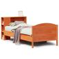 Preview: Massivholzbett mit Regal ohne Matratze Wachsbraun 100x200 cm