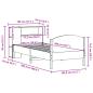 Preview: Massivholzbett mit Regal ohne Matratze Wachsbraun 100x200 cm