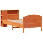 Preview: Massivholzbett mit Regal ohne Matratze Wachsbraun 100x200 cm