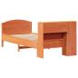 Preview: Massivholzbett mit Regal ohne Matratze Wachsbraun 100x200 cm