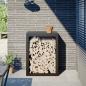 Preview: ARDEBO.de - Brennholzregal Schwarz 60x40x80 cm Stahl