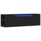 Preview: TV-Wandschrank mit LED-Beleuchtung Schwarz 135x31x39,5 cm
