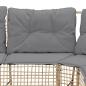 Preview: Gartensofa in L-Form mit Kissen und Fußbank Beige Poly Rattan